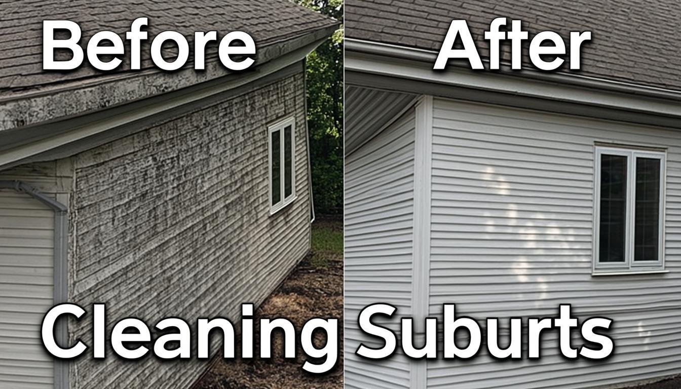 Before and after exterior cleaning results